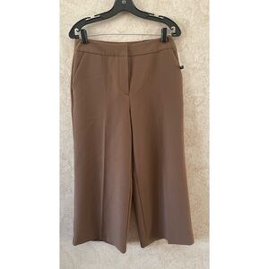 Worthington Chic Brown Wide-Leg Crop Trousers New With Tags #2216